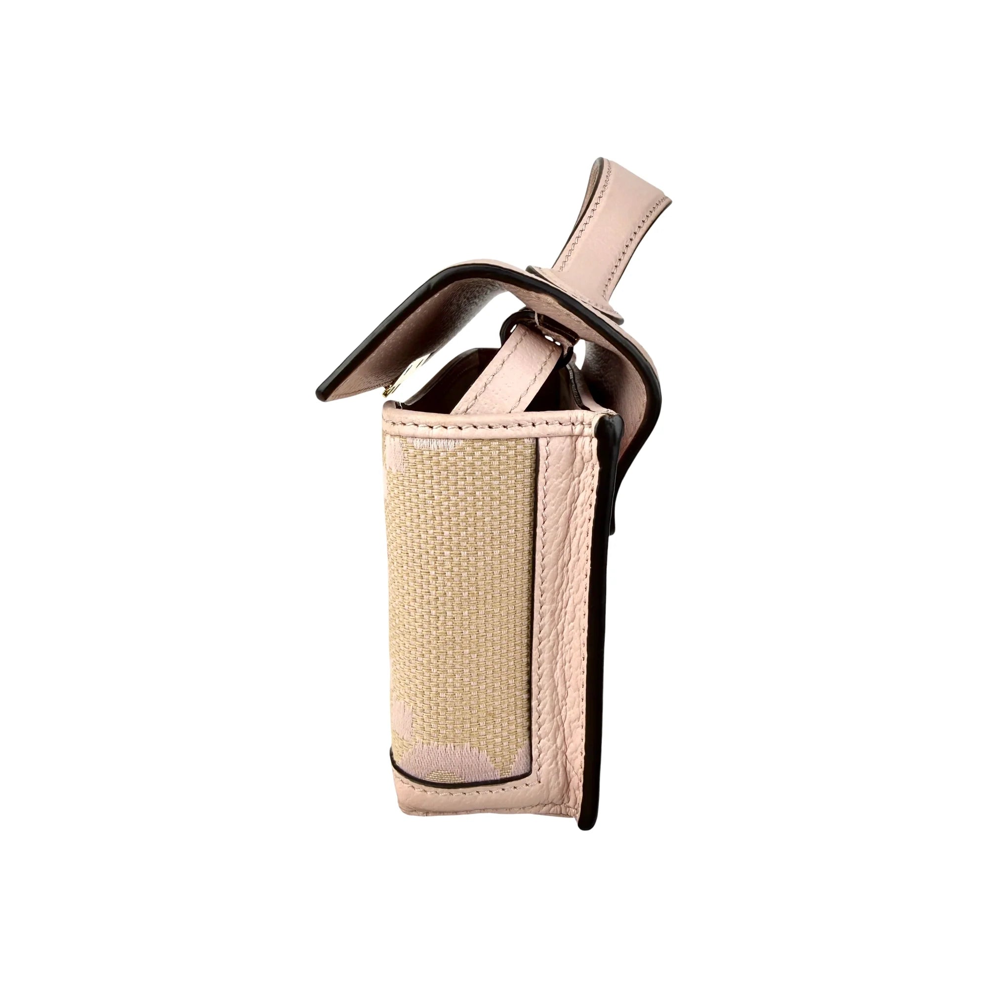 Gucci Monogram Jumbo GG Textured Calfskin Mini Padlock Top Handle Shoulder Bag