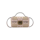 Gucci Monogram Jumbo GG Textured Calfskin Mini Padlock Top Handle Shoulder Bag
