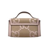 Gucci Monogram Jumbo GG Textured Calfskin Mini Padlock Top Handle Shoulder Bag