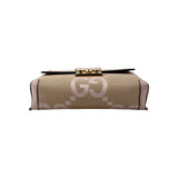 Gucci Monogram Jumbo GG Textured Calfskin Mini Padlock Top Handle Shoulder Bag
