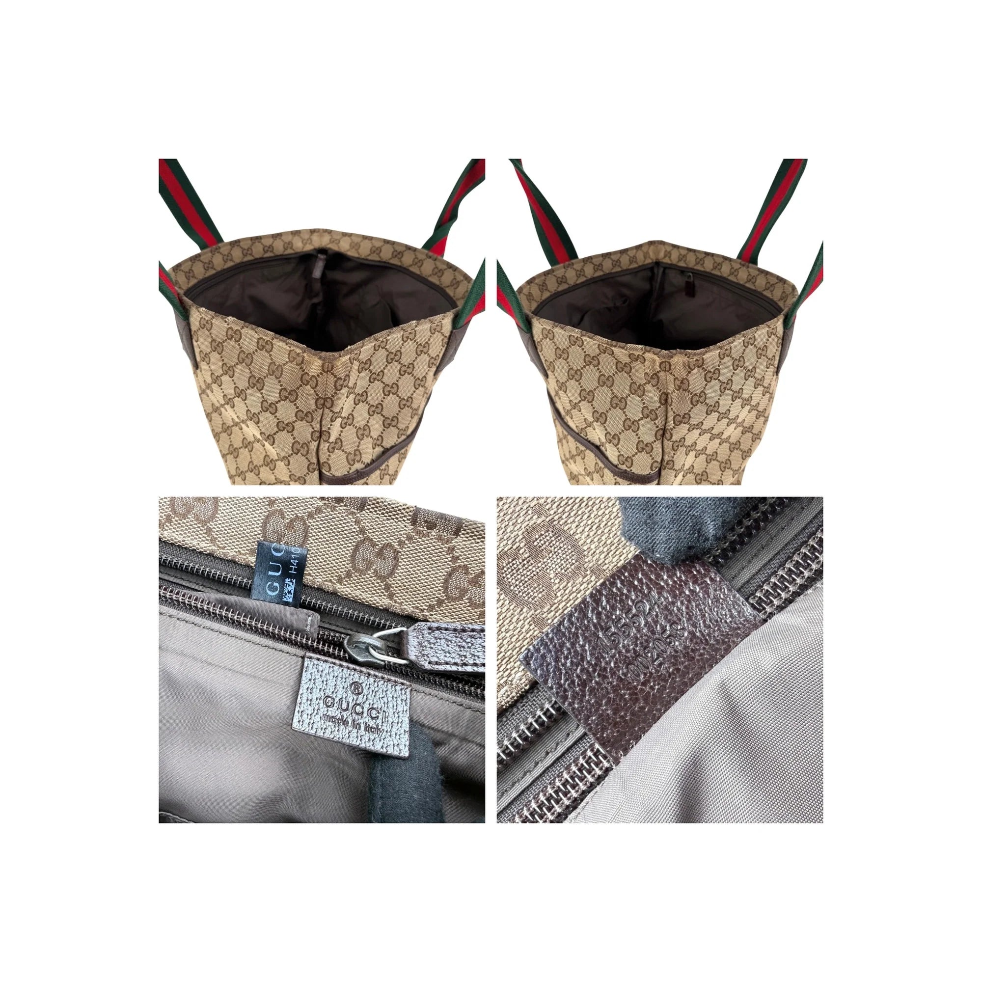 Gucci Beige/Ebony GG Canvas Diaper Bag Tote Bag