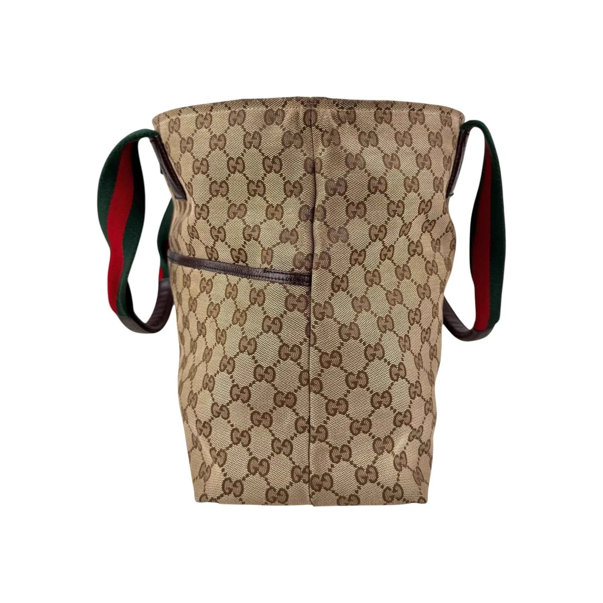 Gucci Beige/Ebony GG Canvas Diaper Bag Tote Bag