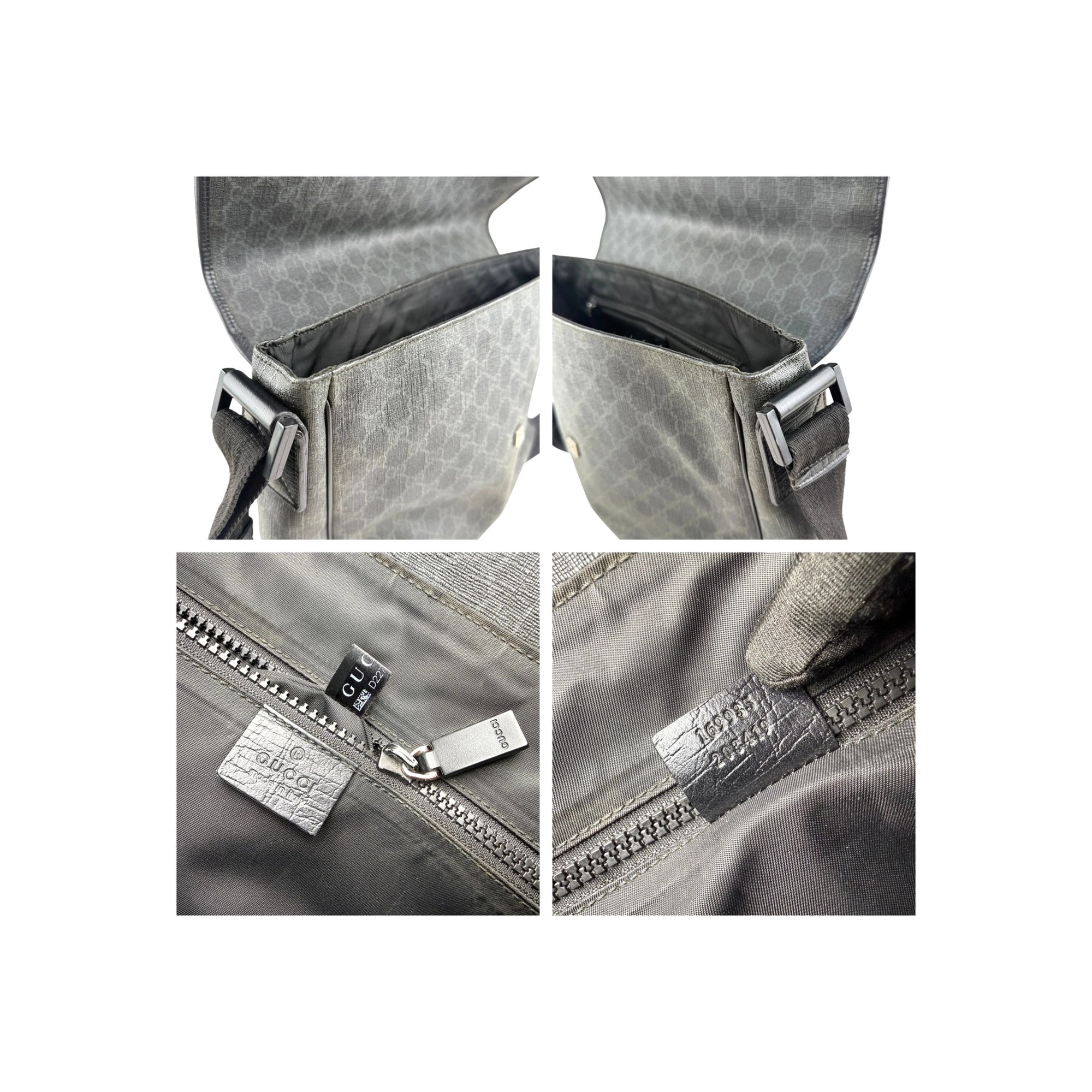 Gucci Black GG Imprime Messenger Bag