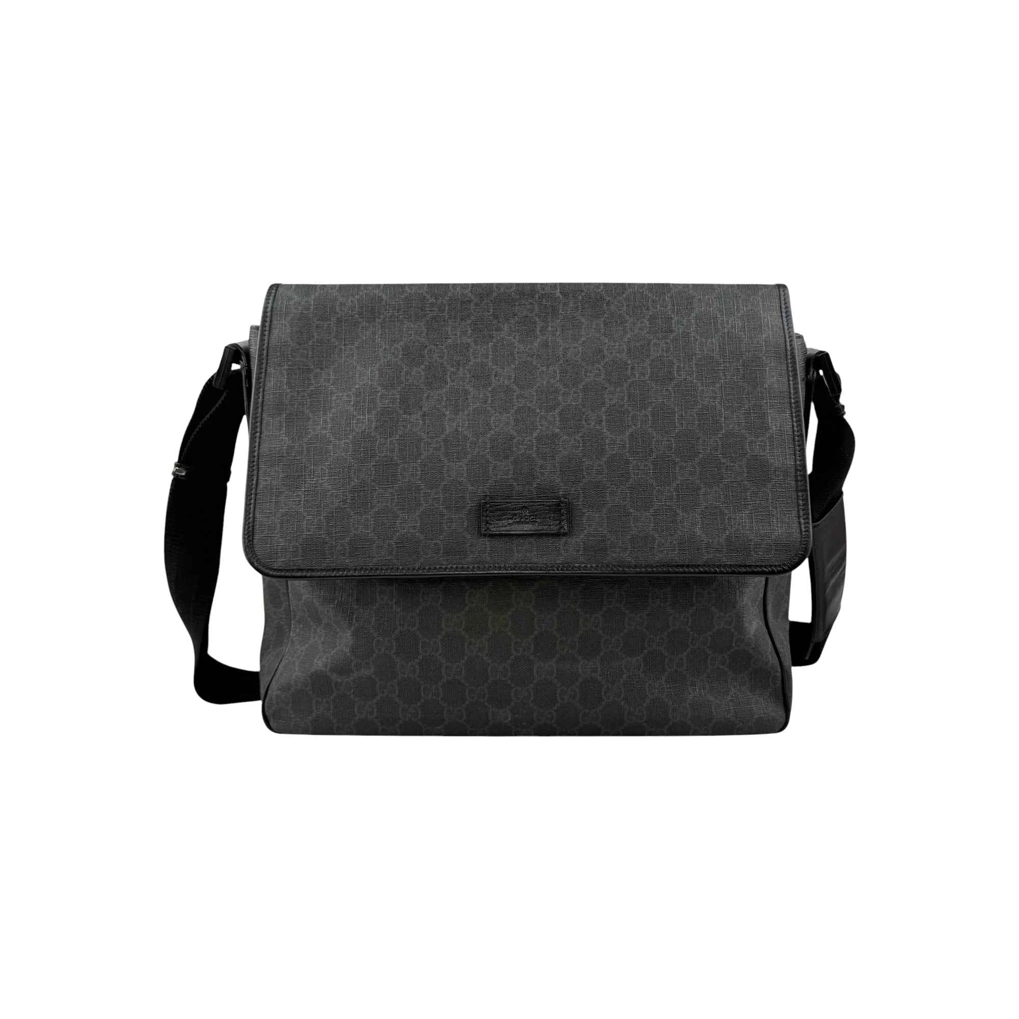 Gucci Black GG Imprime Messenger Bag