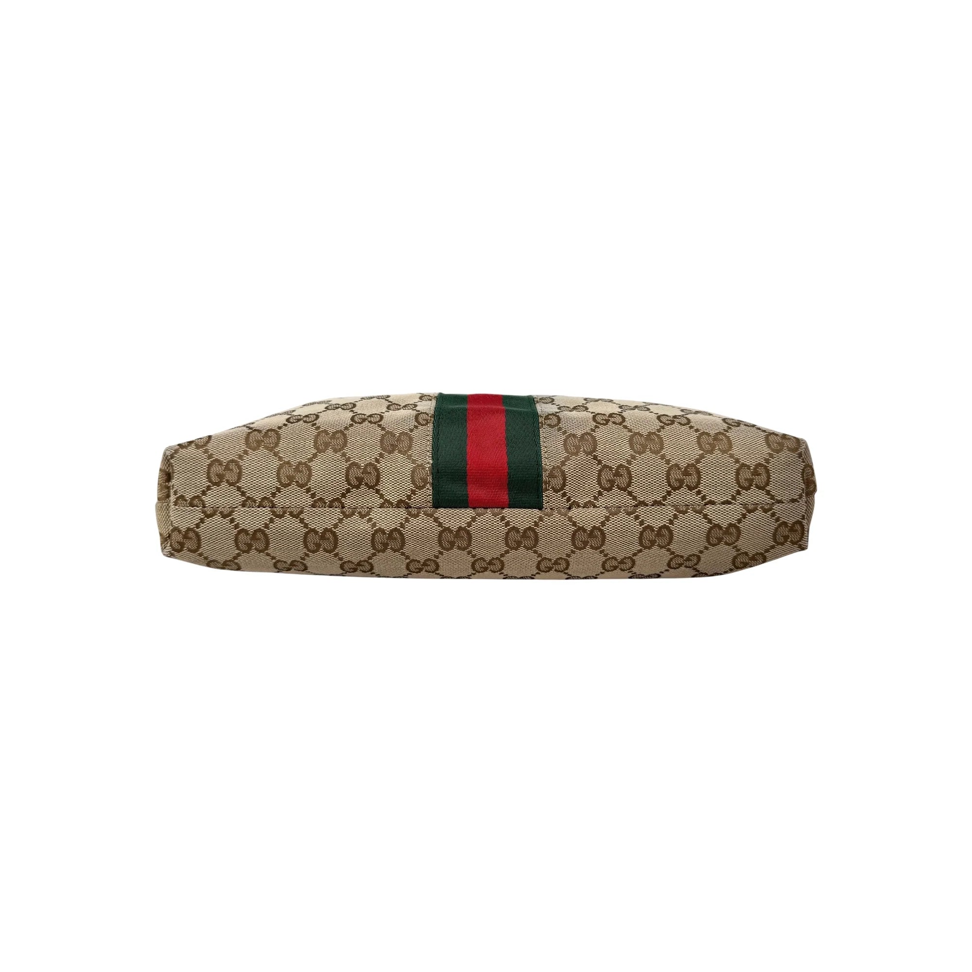 Gucci Beige Ebony GG Canvas and Leather Messenger Bag