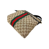 Gucci Beige Ebony GG Canvas and Leather Messenger Bag