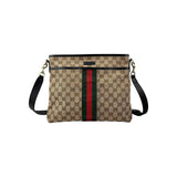 Gucci Beige Ebony GG Canvas and Leather Messenger Bag