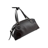 Gucci Black Leather Twill Top Handle Bag