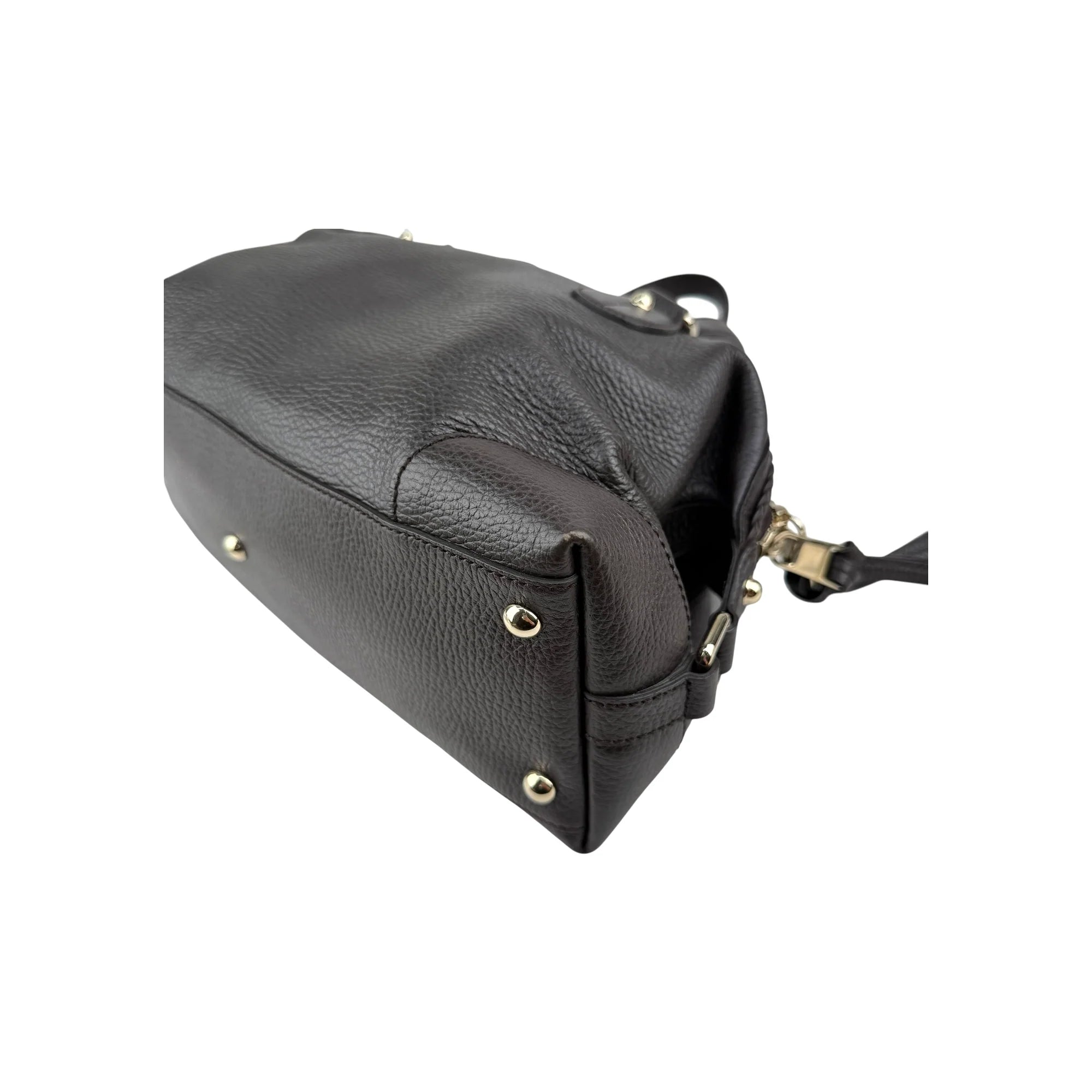 Gucci Black Leather Twill Top Handle Bag