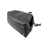 Gucci Black Leather Twill Top Handle Bag