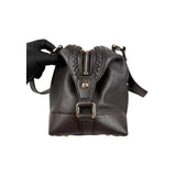 Gucci Black Leather Twill Top Handle Bag