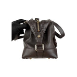Gucci Black Leather Twill Top Handle Bag