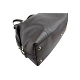 Gucci Black Leather Twill Top Handle Bag