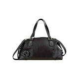 Gucci Black Leather Twill Top Handle Bag