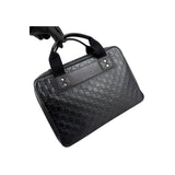 Gucci Black Guccissima Embossed Leather Briefcase Bag