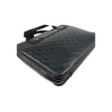 Gucci Black Guccissima Embossed Leather Briefcase Bag
