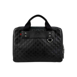 Gucci Black Guccissima Embossed Leather Briefcase Bag