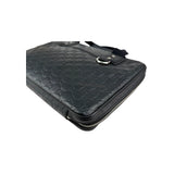 Gucci Black Guccissima Embossed Leather Briefcase Bag