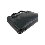 Gucci Black Guccissima Embossed Leather Briefcase Bag