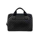 Gucci Black Guccissima Embossed Leather Briefcase Bag