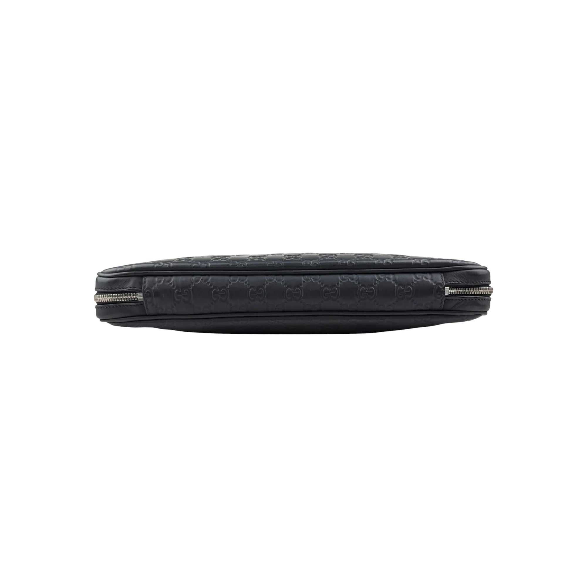 Gucci Black Guccissima Embossed Leather Briefcase Bag