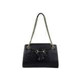 Gucci Black Guccissima Leather Large Emily Chain Shoulder Bag