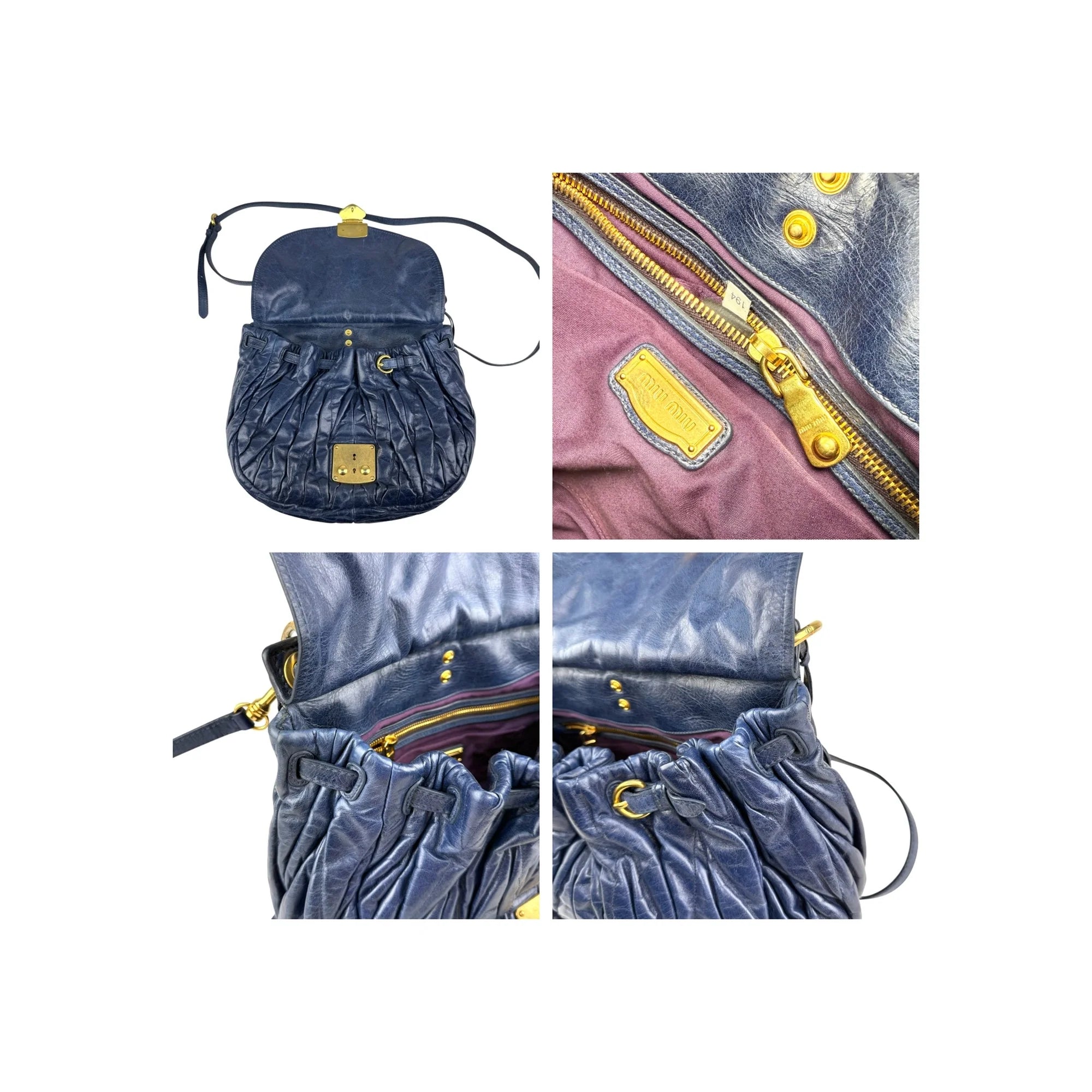 Miu Miu Matelassé Vitello Leather City Handbag
