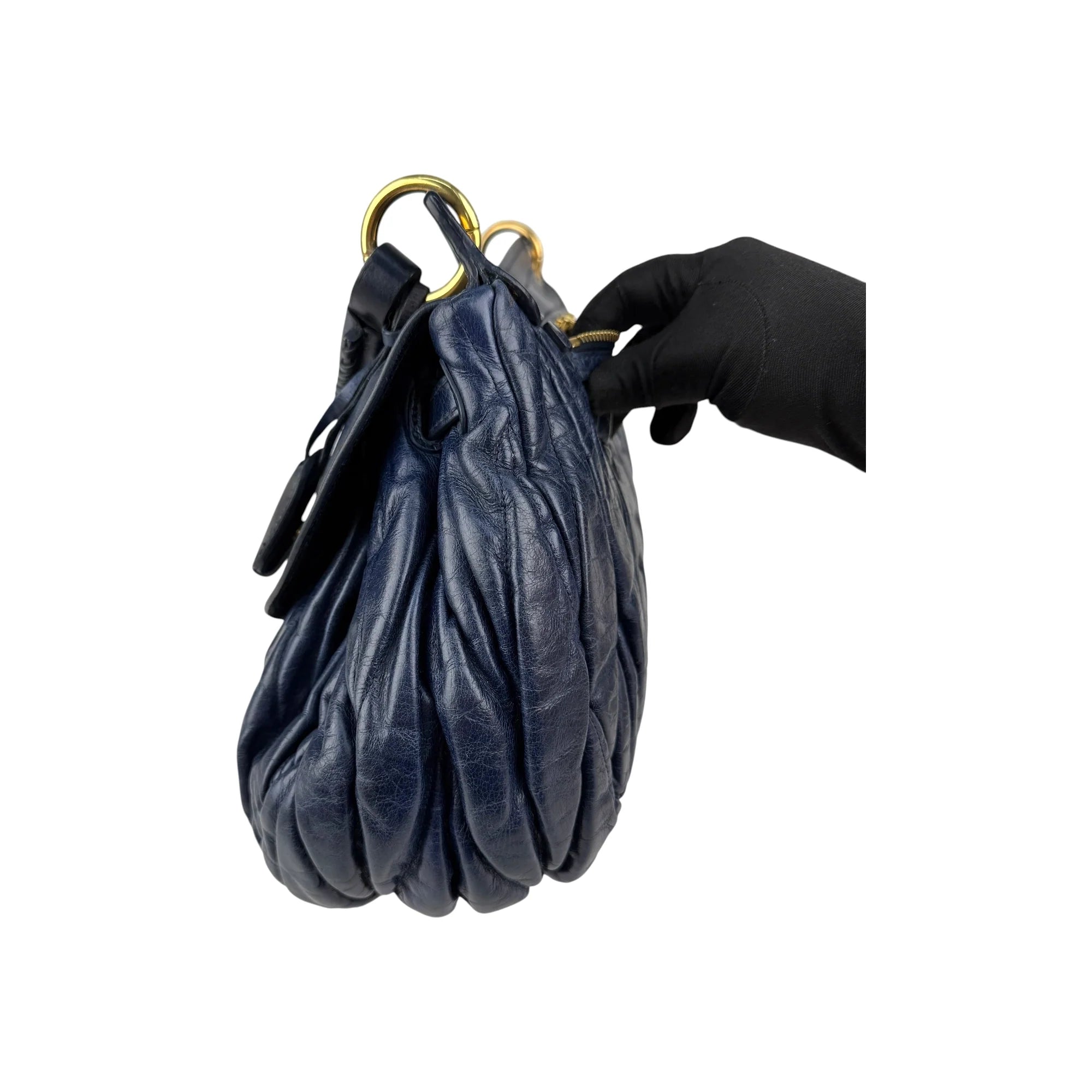 Miu Miu Matelassé Vitello Leather City Handbag