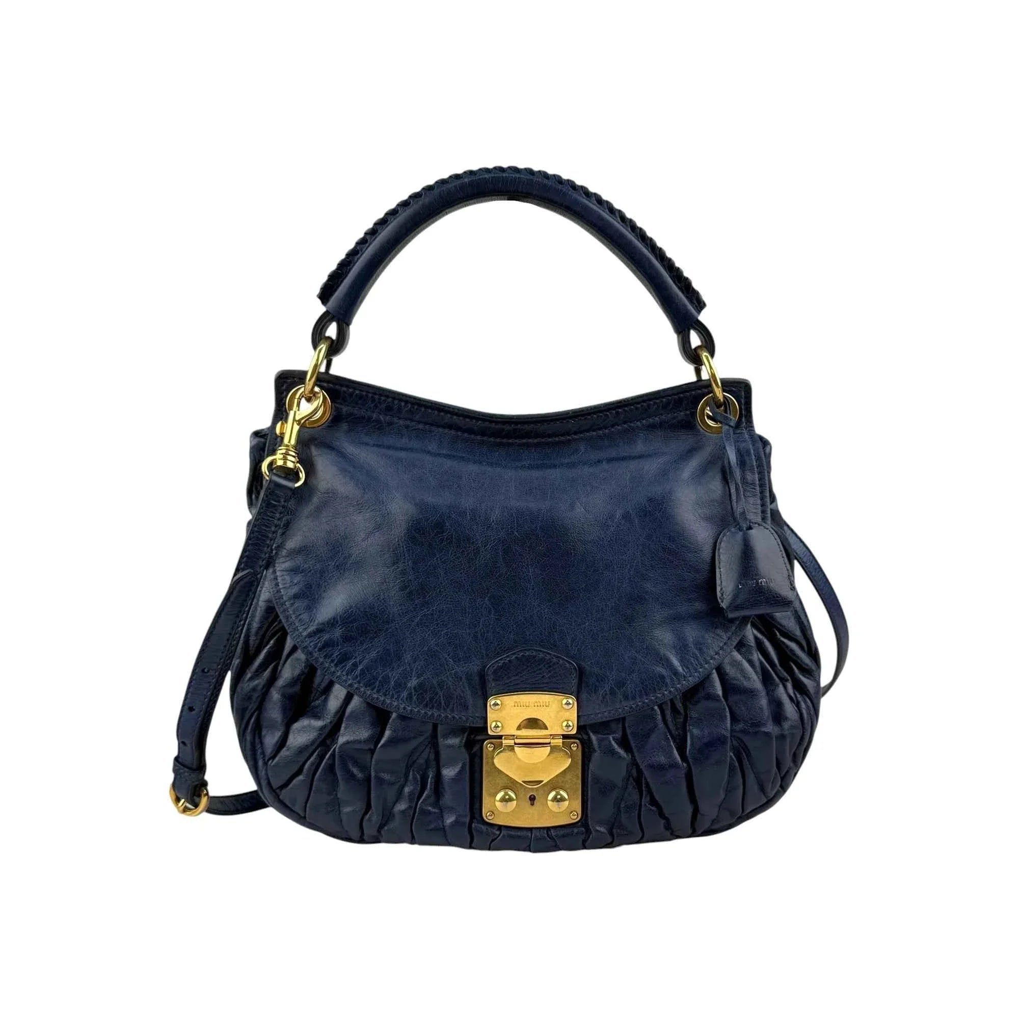 Miu Miu Matelassé Vitello Leather City Handbag