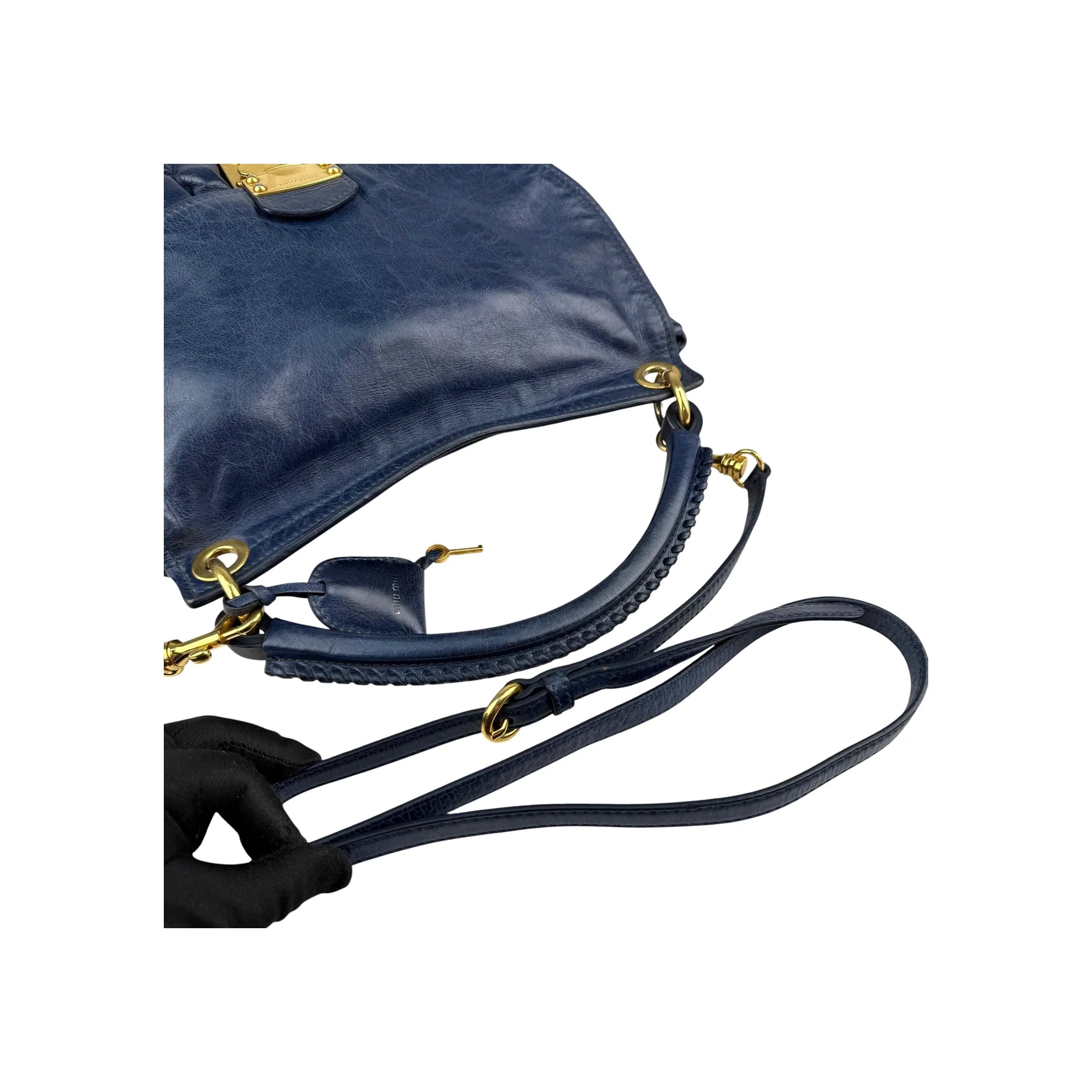 Miu Miu Matelassé Vitello Leather City Handbag