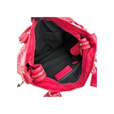 Balenciaga Rose Thulian Lambskin Leather Rose Gold Motorcycle Town Bag