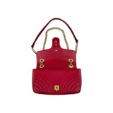 Gucci Red Quilted Leather GG Marmont Medium Shoulder Bag