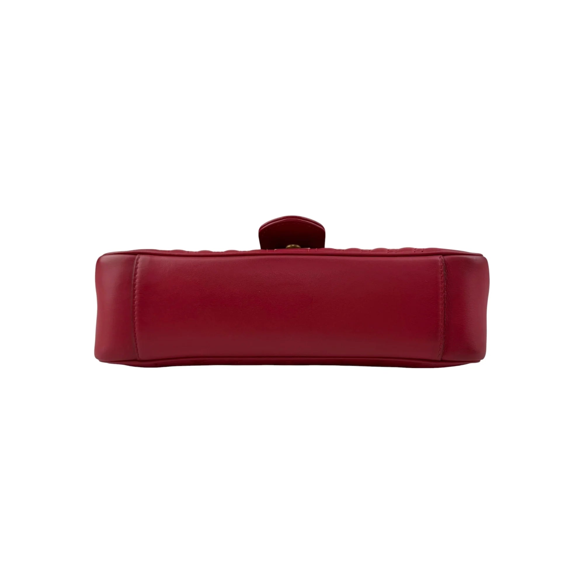 Gucci Red Quilted Leather GG Marmont Medium Shoulder Bag
