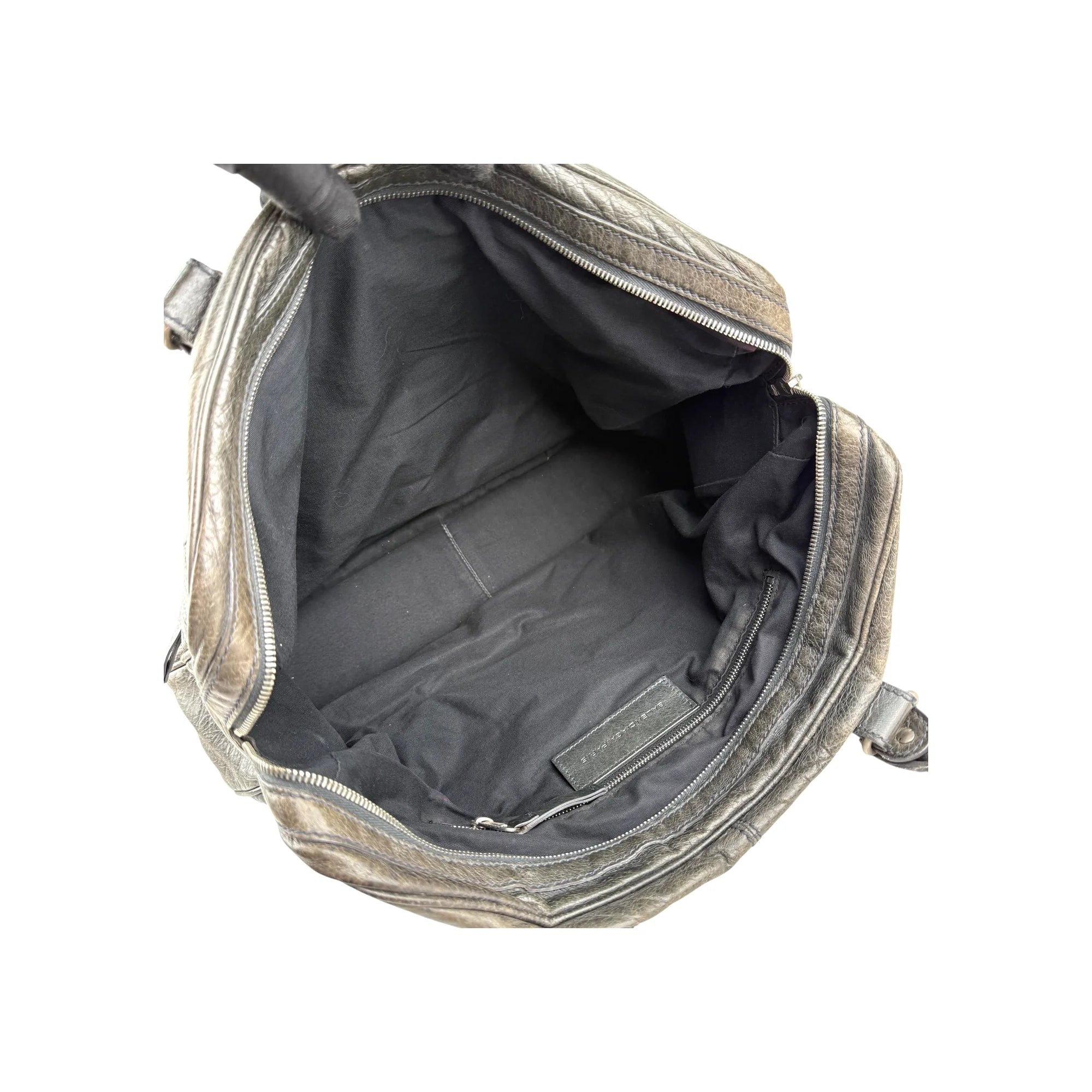 Balenciaga Grey Lambskin Leather Squash M Duffle Bag