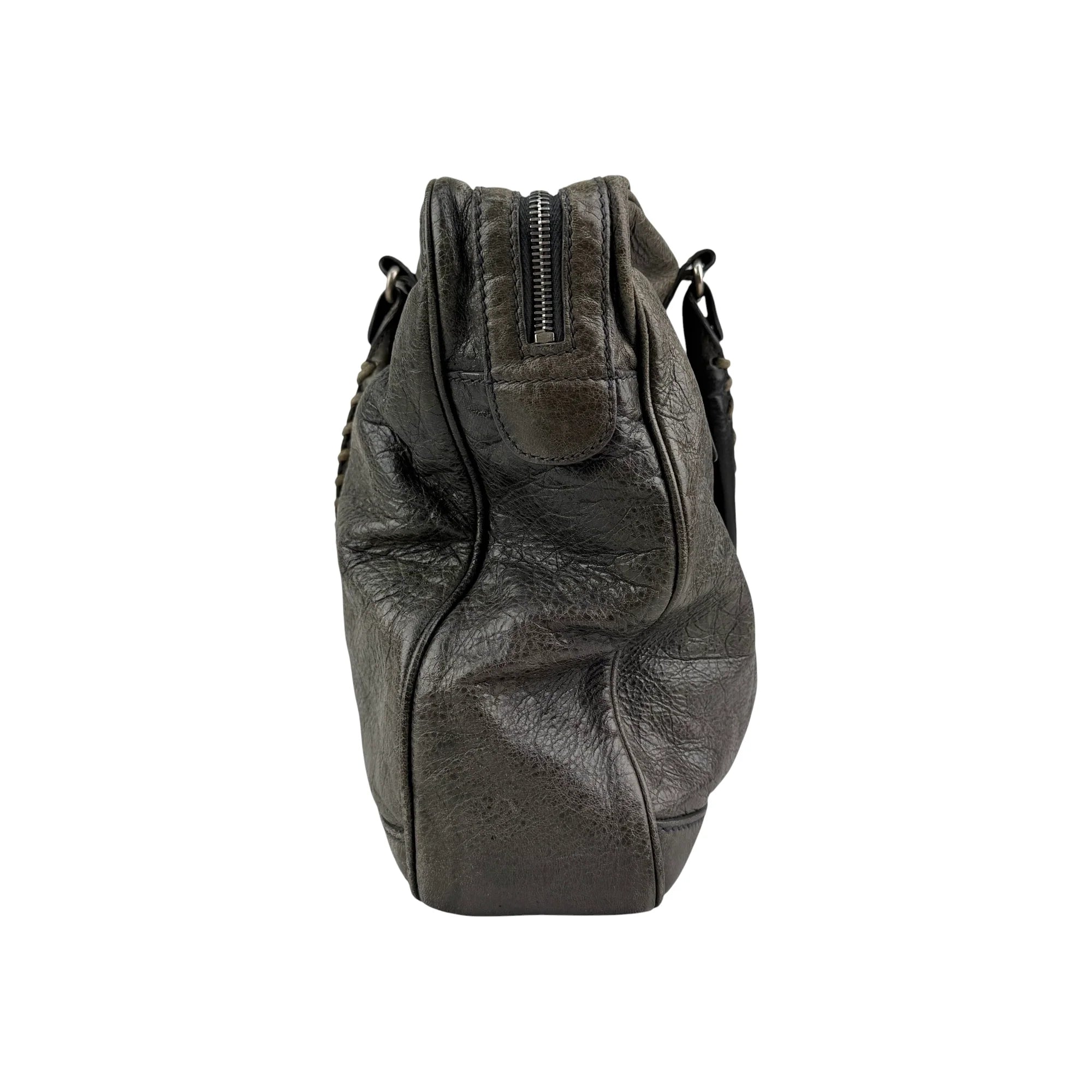 Balenciaga Grey Lambskin Leather Squash M Duffle Bag