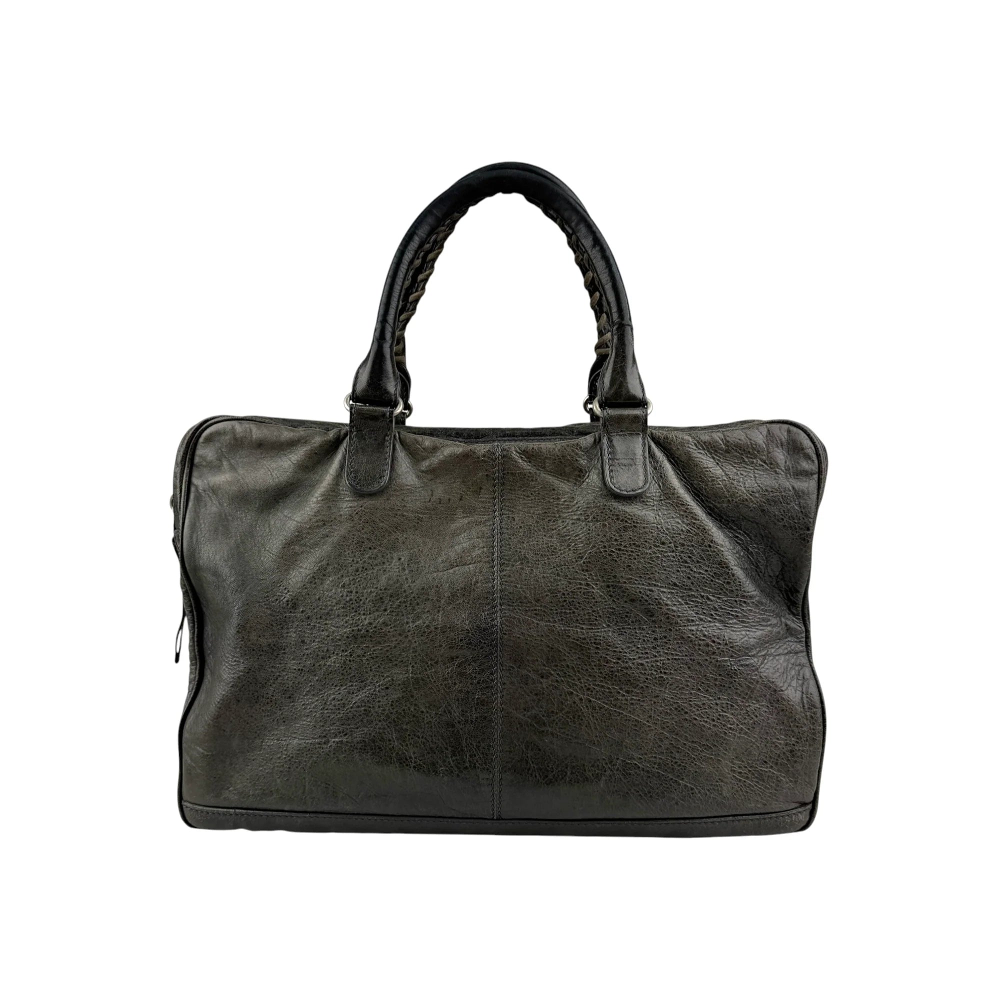 Balenciaga Grey Lambskin Leather Squash M Duffle Bag
