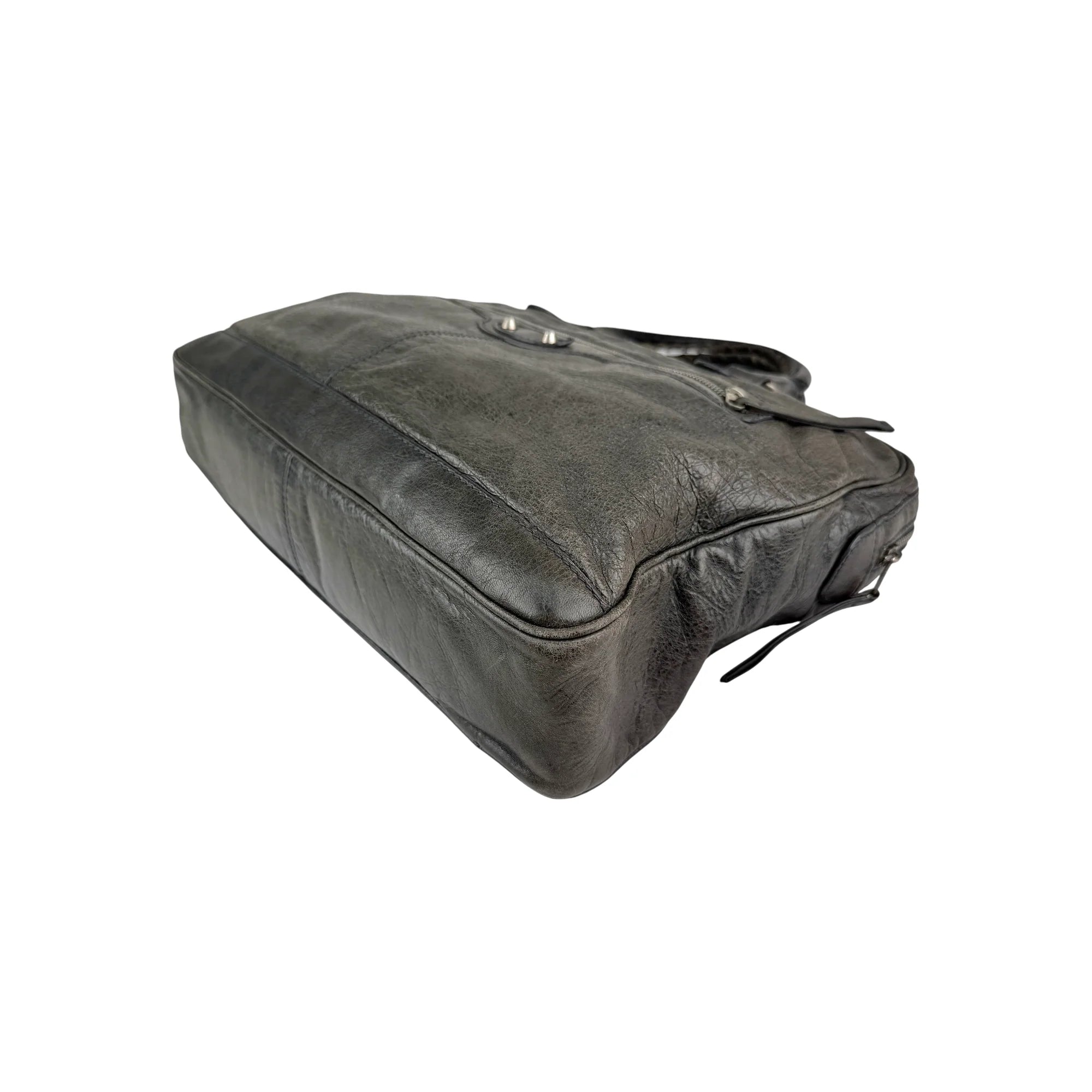 Balenciaga Grey Lambskin Leather Squash M Duffle Bag