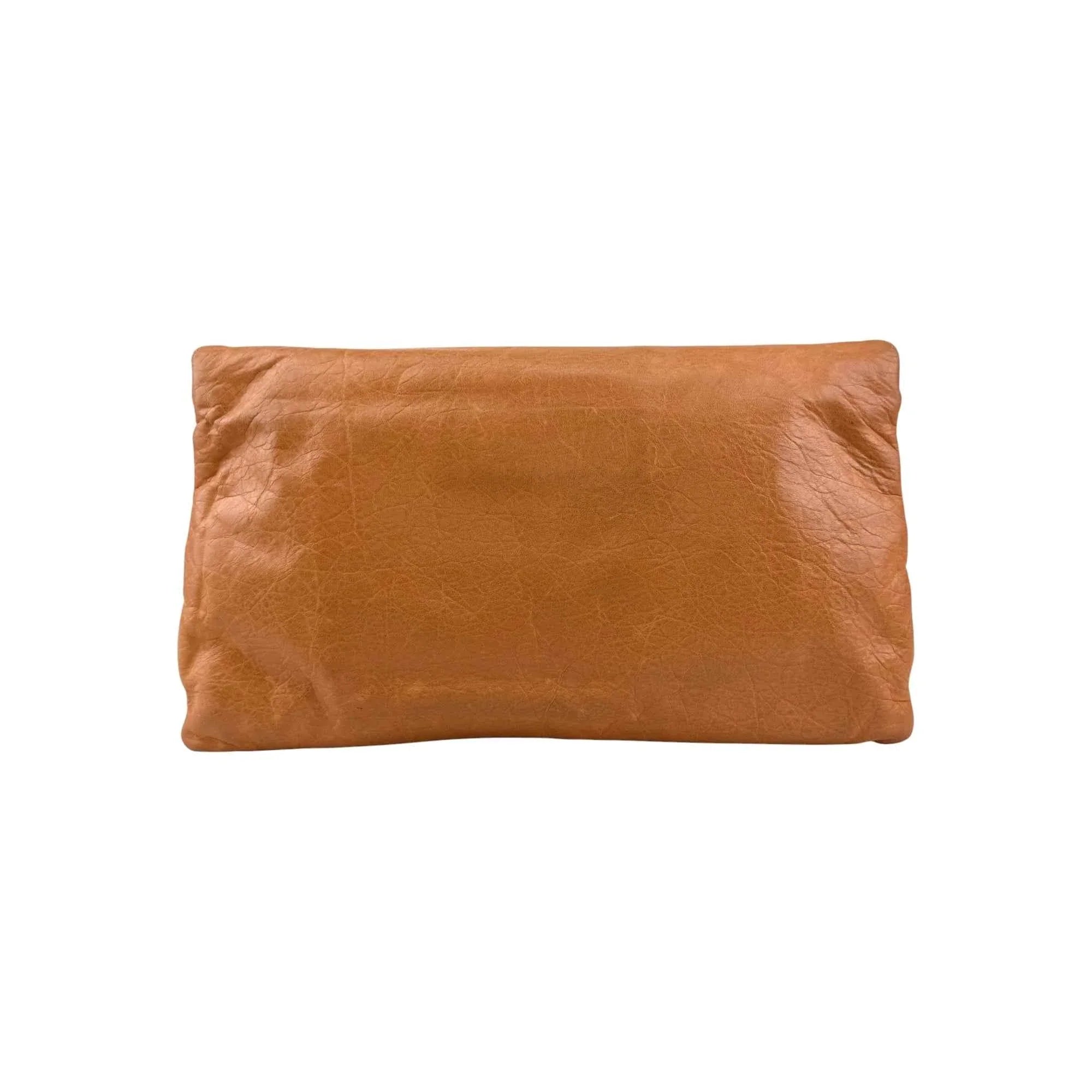 Balenciaga Light Orange Leather Giant Envelope Clutch