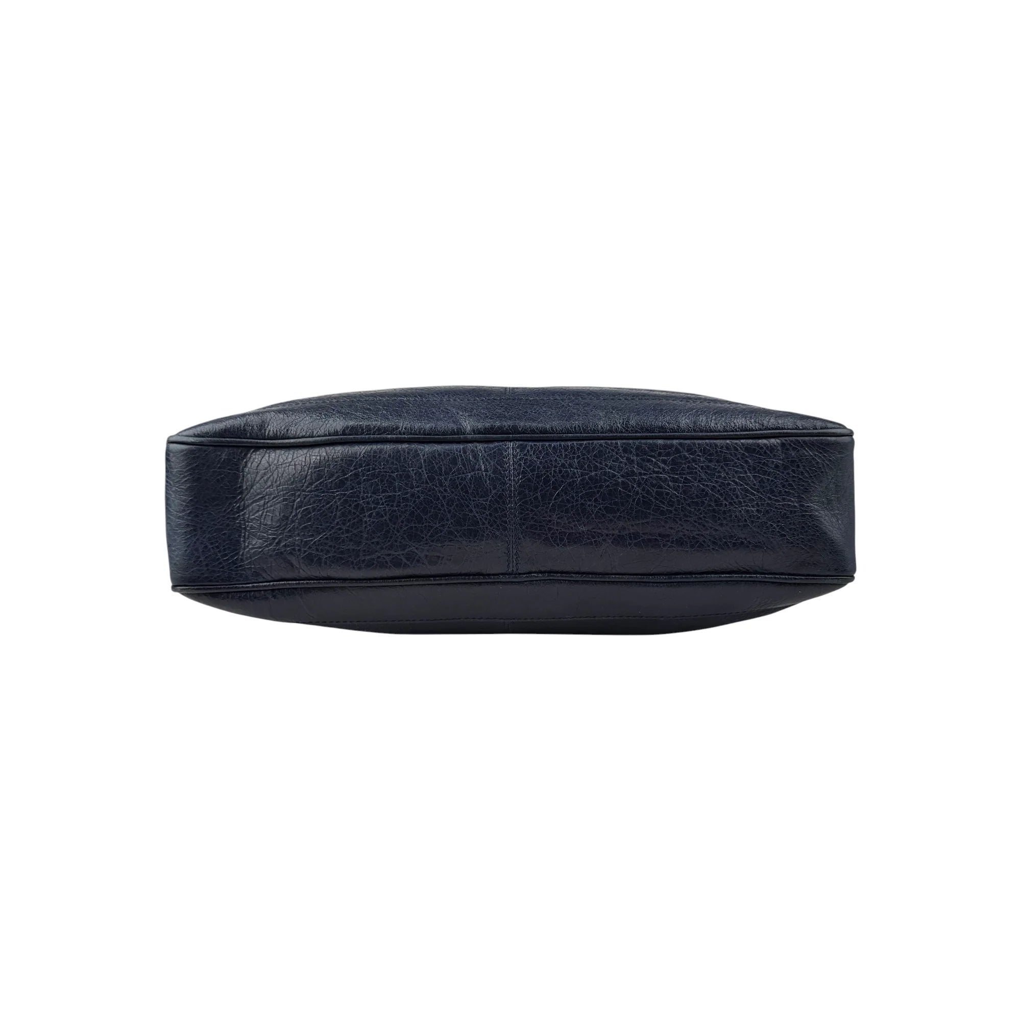 Balenciaga Navy Lambskin Leather City Briefcase Bag