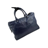 Balenciaga Navy Lambskin Leather City Briefcase Bag