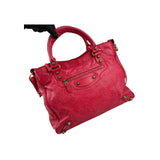 Balenciaga Rose Thulian Lambskin Leather Rose Gold Motorcycle Town Bag