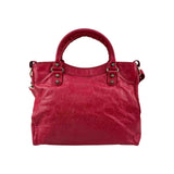 Balenciaga Rose Thulian Lambskin Leather Rose Gold Motorcycle Town Bag