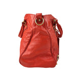 Balenciaga Rouge Ambre Lambskin Leather Giant Motorcycle City Bag