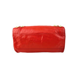 Balenciaga Rouge Ambre Lambskin Leather Giant Motorcycle City Bag