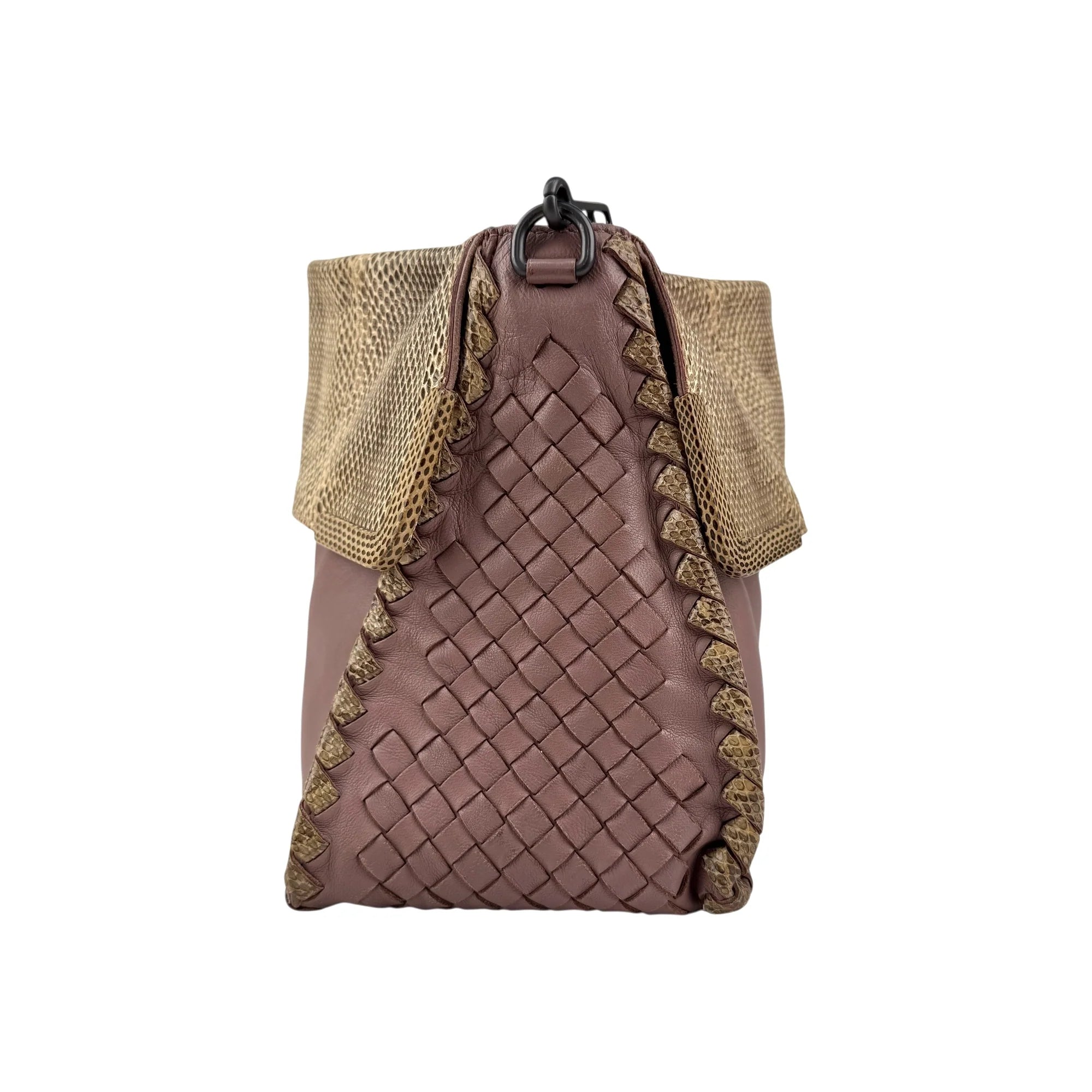 Bottega Veneta Intrecciato Leather and Karung Leather Shoulder Bag