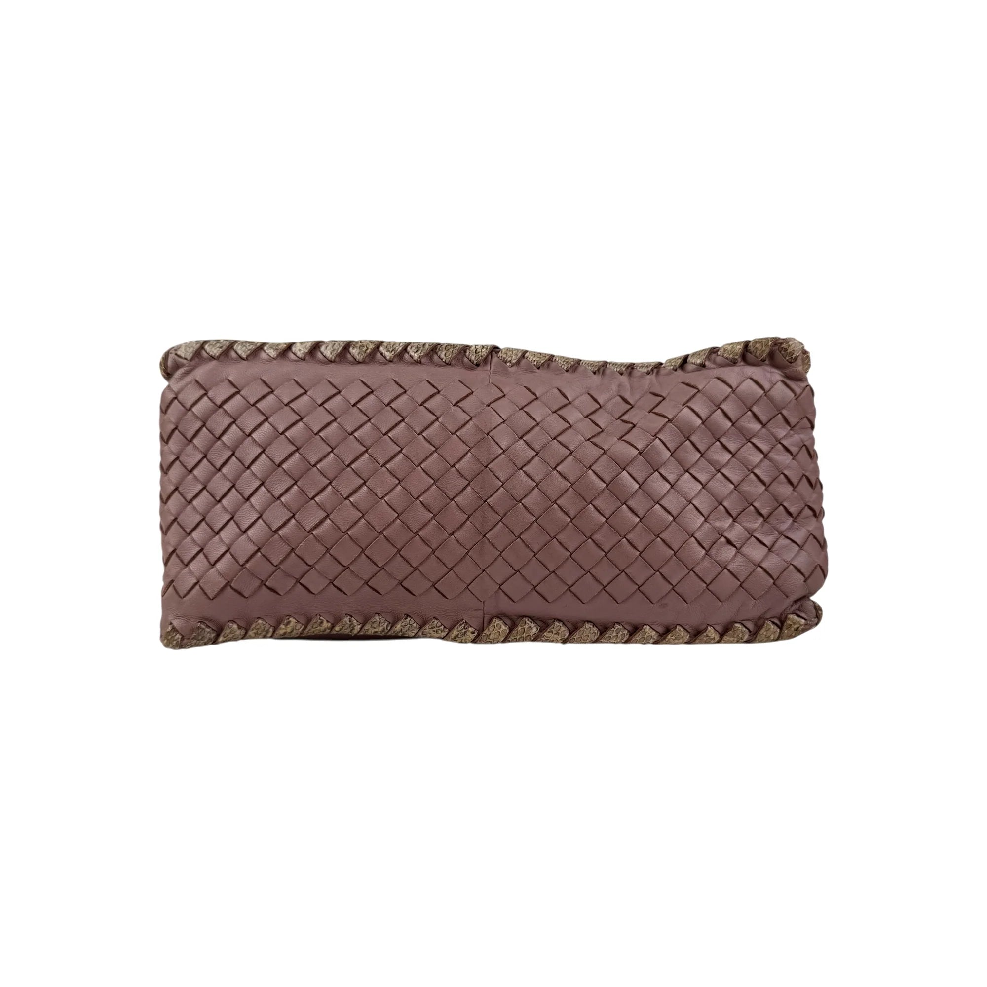 Bottega Veneta Intrecciato Leather and Karung Leather Shoulder Bag