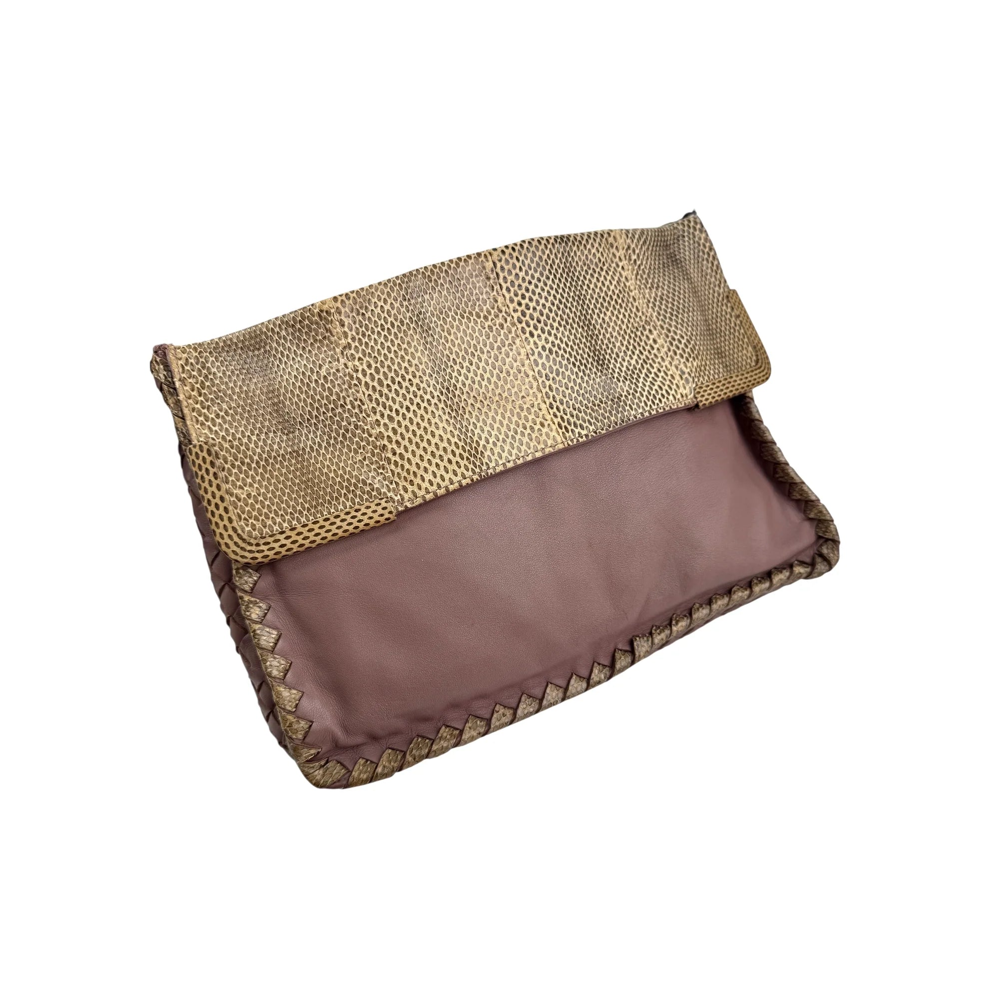 Bottega Veneta Intrecciato Leather and Karung Leather Shoulder Bag