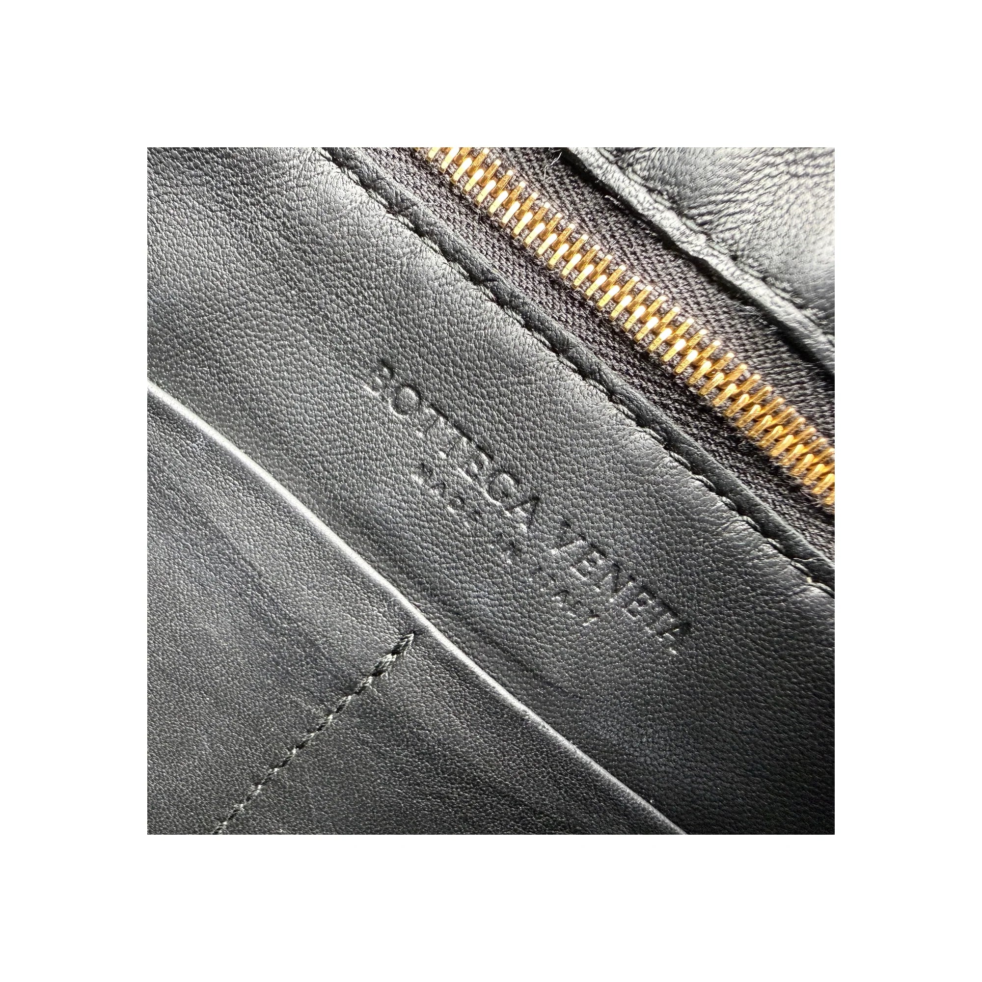 Bottega Veneta Marie Shoulder Bag Black Suede Leather Gold Hardware