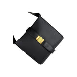 Bottega Veneta Marie Shoulder Bag Black Suede Leather Gold Hardware