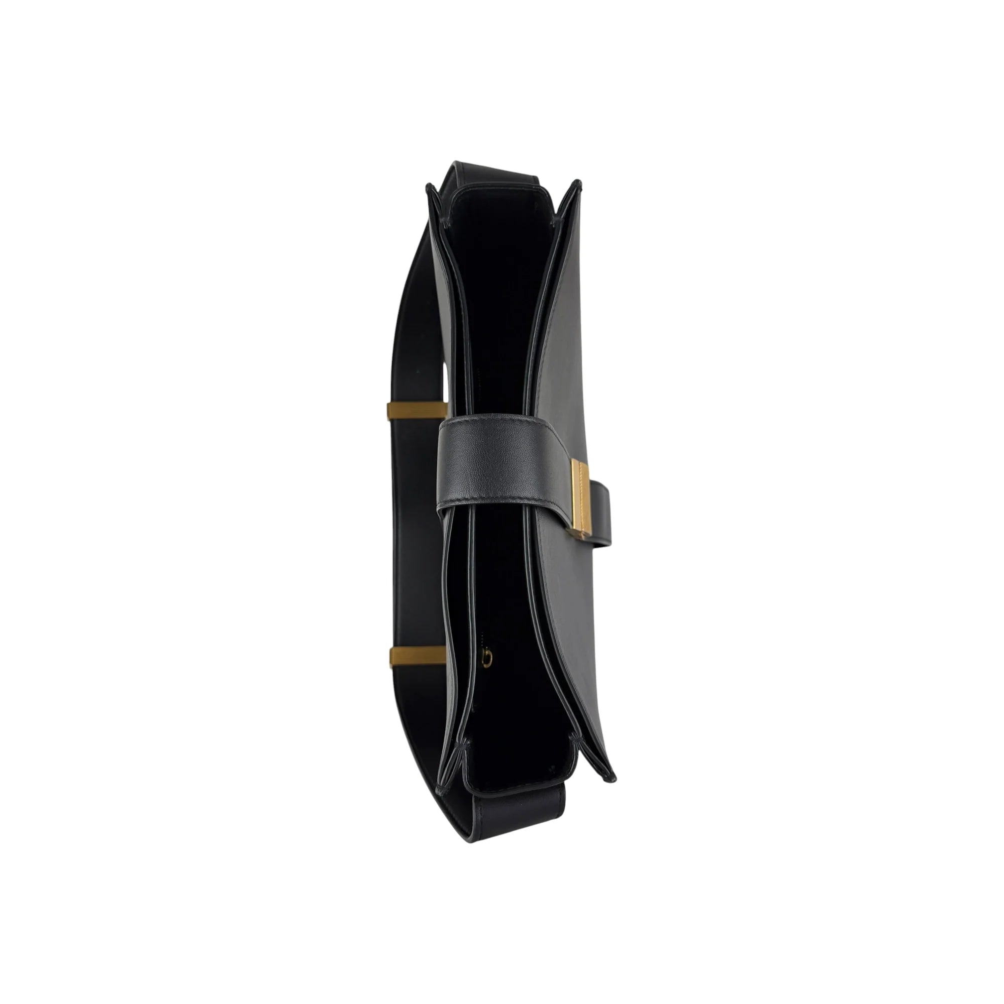 Bottega Veneta Marie Shoulder Bag Black Suede Leather Gold Hardware